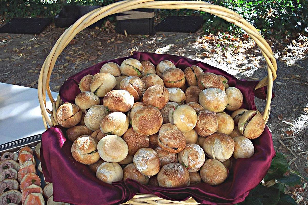 Basket of mini bagnats for a seminar